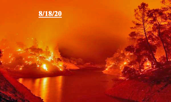 Fire at Lake Berryessa shore